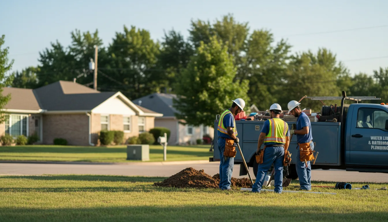 Residential water line and bathroom plumbing service in Sulphur Springs, IN